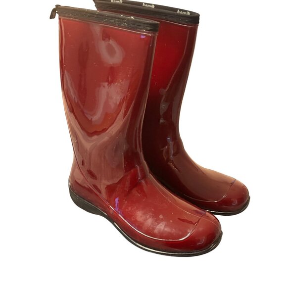 Kamik Heidi Round Toe Rain Boot Red Rouge Sz 10 Mid Calf Outdoor Waterproof - Picture 2 of 8